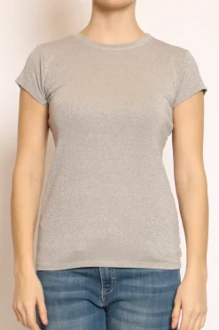 T-shirt lurex taupe