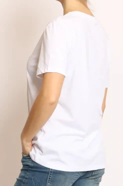 T-shirt patch topo bianco mickey