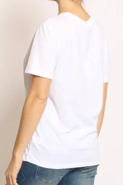 T-shirt patch topo bianco minnie