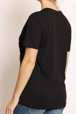 T-shirt patch topo nero minnie