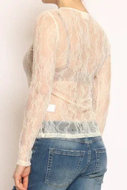 T-shirt pizzo burro