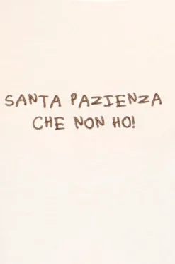 T-shirt ricamo PAZIENZA bianco/moro