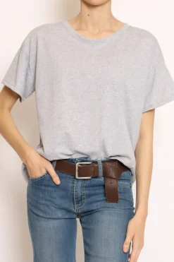 T-shirt scatola mezza manica grigio melange