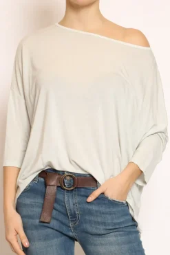 T-shirt scatola over 100%LYOCELL FIBRA NATURALE mint