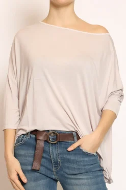 T-shirt scatola over 100%LYOCELL FIBRA NATURALE nude