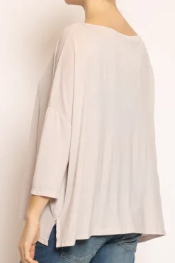 T-shirt scatola over 100%LYOCELL FIBRA NATURALE nude
