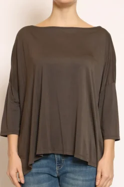T-shirt scatola over 100%LYOCELL FIBRA NATURALE moro