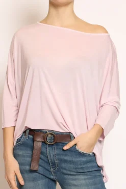 T-shirt scatola over 100%LYOCELL FIBRA NATURALE rosa
