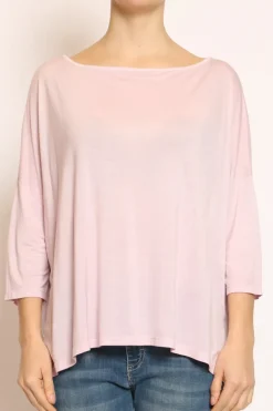 T-shirt scatola over 100%LYOCELL FIBRA NATURALE rosa