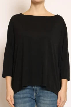 T-shirt scatola over 100%LYOCELL FIBRA NATURALE nero