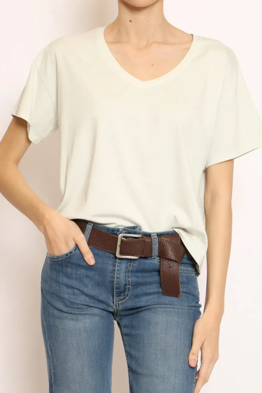 T-shirt scollo V mezza manica mint