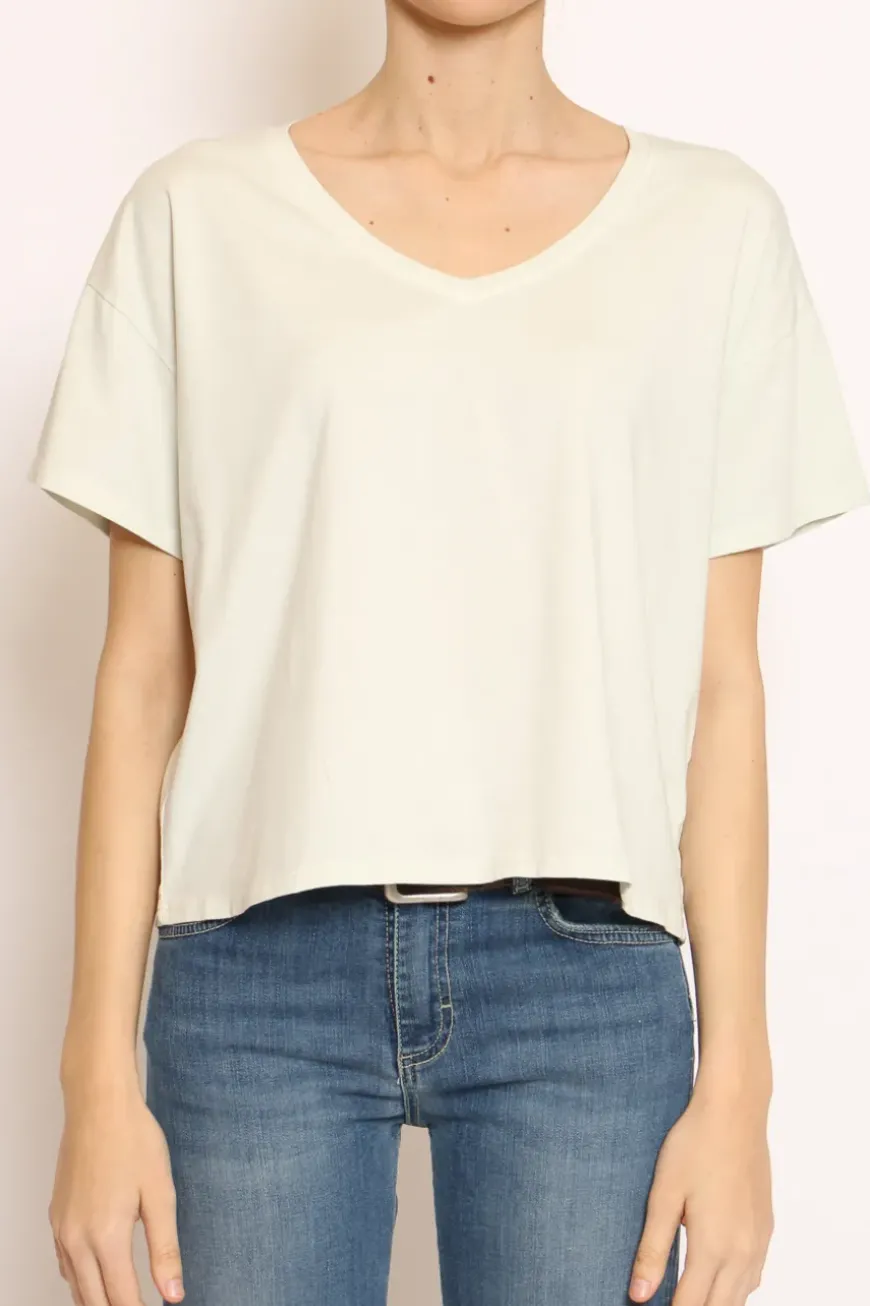 T-shirt scollo V mezza manica mint