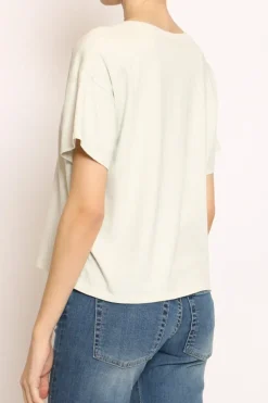 T-shirt scollo V mezza manica mint