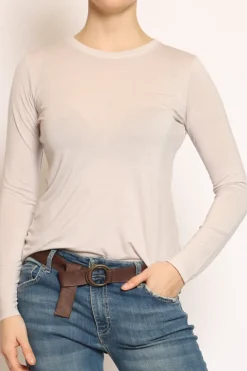 T-shirt slim fit 100% LYOCELL FIBRA NATURALE nude