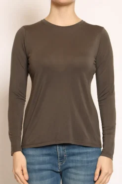 T-shirt slim fit 100% LYOCELL FIBRA NATURALE cioccolato