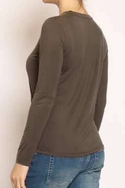 T-shirt slim fit 100% LYOCELL FIBRA NATURALE cioccolato