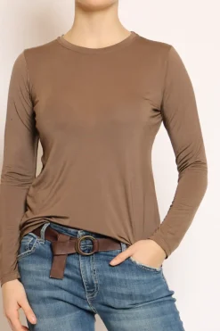 T-shirt slim fit 100% LYOCELL FIBRA NATURALE moro