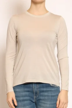 T-shirt slim fit 100% LYOCELL FIBRA NATURALE beige