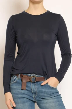 T-shirt slim fit 100% LYOCELL FIBRA NATURALE blu