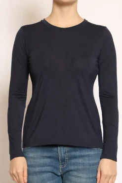 T-shirt slim fit 100% LYOCELL FIBRA NATURALE blu
