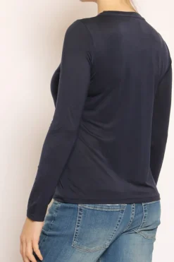 T-shirt slim fit 100% LYOCELL FIBRA NATURALE blu