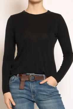 T-shirt slim fit 100% LYOCELL FIBRA NATURALE nero