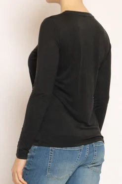 T-shirt slim fit 100% LYOCELL FIBRA NATURALE nero