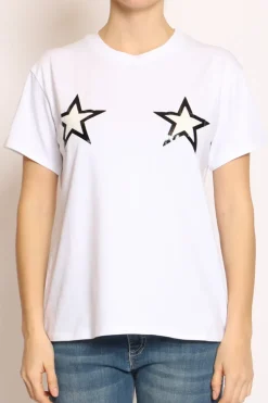 T-shirt stelle bianco