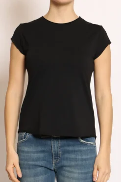 T-shirt taglio vivo mezza manica nero