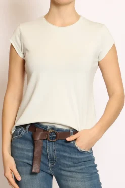 T-shirt taglio vivo mezza manica mint